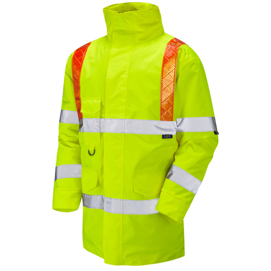 Leo EcoViz 4K Baffle Lined Anorak with Red Braces - Yellow