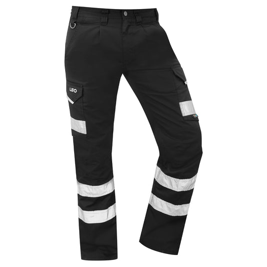 Leo EcoViz Poly/Cotton Cargo Trouser - Black