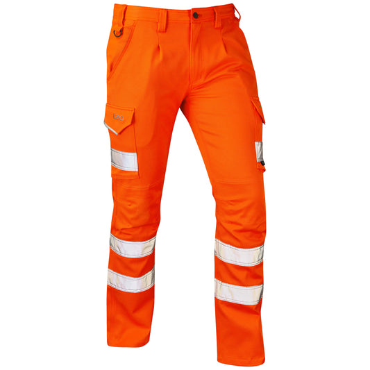 Leo EcoViz Stretch Cargo Trouser - Orange