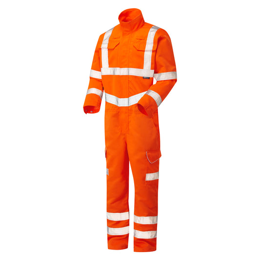 Leo EcoViz Poly/Cotton Coverall - Orange