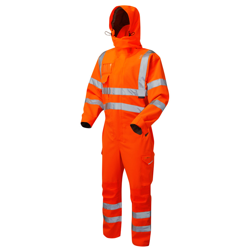 Leo EcoViz 10KX Performance+ Breathable Stretch Coverall - Orange