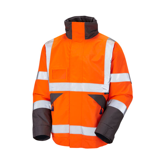 Leo EcoViz 4K Superior Baffle Lined Bomber Jacket - Orange