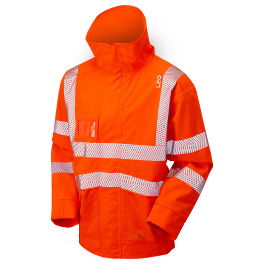 Leo EcoViz 10K Performance+ Breathable Bomber Jacket - Orange