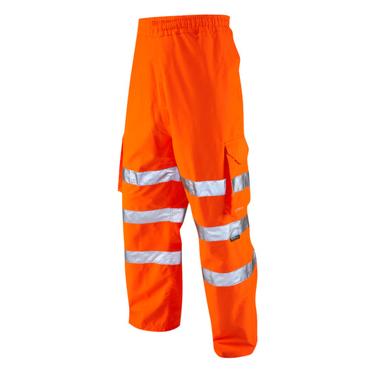 Leo EcoViz 10K Performance+ Breathable Cargo Overtrousers - Orange