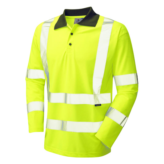 Leo EcoViz Performance Sleeved Polo Shirt - Yellow