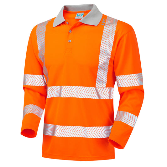 Leo EcoViz Performance+ Sleeved Polo Shirt - Orange