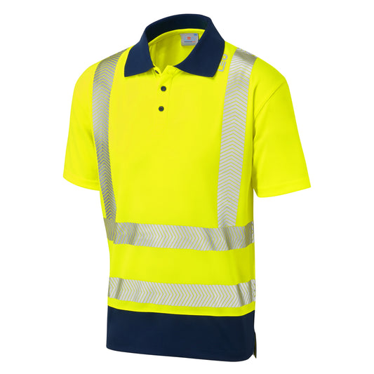 Leo EcoViz Performance+ Dual Colour Polo Shirt - Yellow/Navy