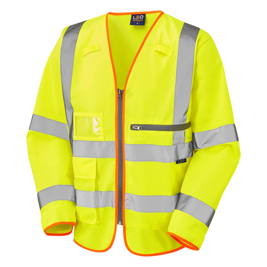 Leo EcoViz Tablet Pocket Sleeved Superior Waistcoat - Yellow