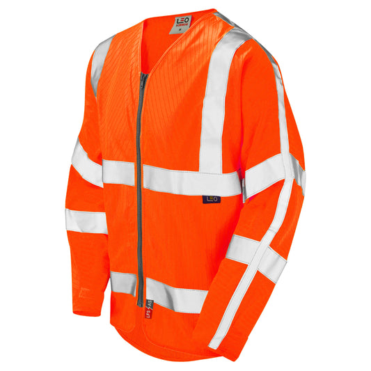 Leo EcoViz LFS/AS Sleeved Zip Waistcoat (EN 14116 & EN 1149) - Orange