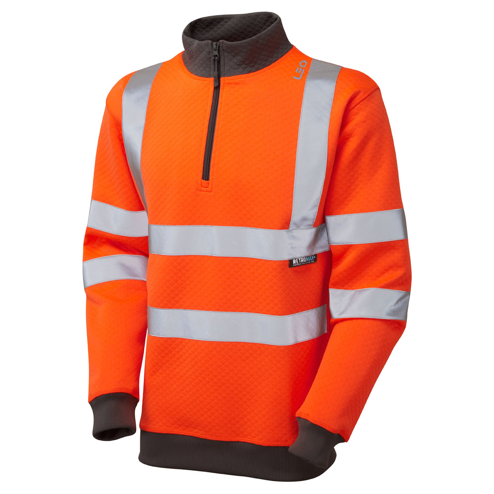 Leo EcoViz 1/4 Zip Sweatshirt - Orange