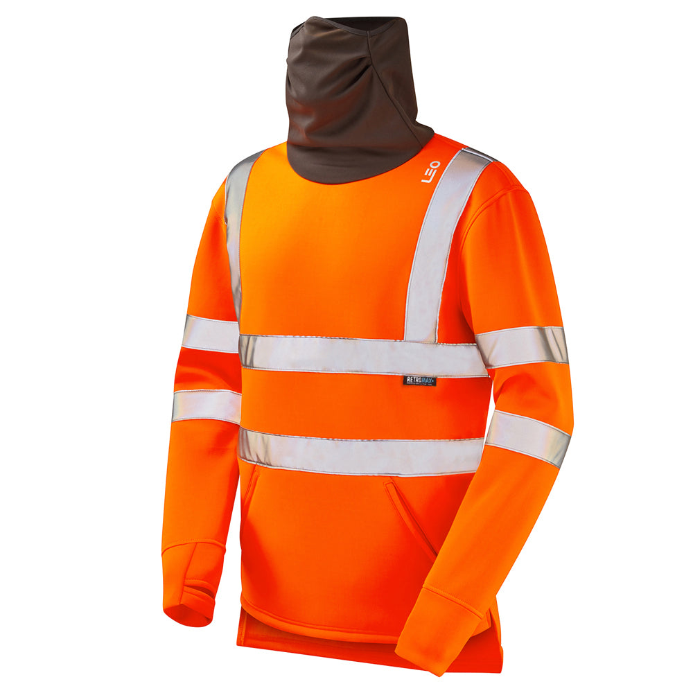 Leo EcoViz Snood Sweatshirt - Orange