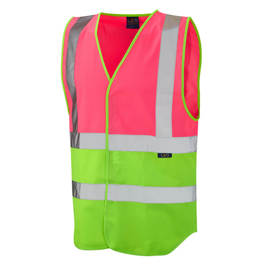 Leo EcoViz Reflective Waistcoat - Pink/Lime