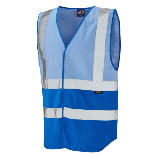 Leo EcoViz Reflective Waistcoat - Sky/Royal