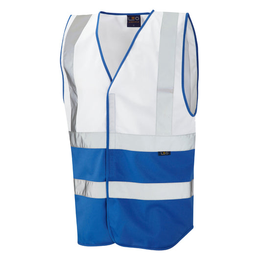 Leo EcoViz Reflective Waistcoat - White/Royal