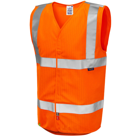 Leo EcoViz LFS/AS Waistcoat  (EN 14116 & EN 1149) - Orange