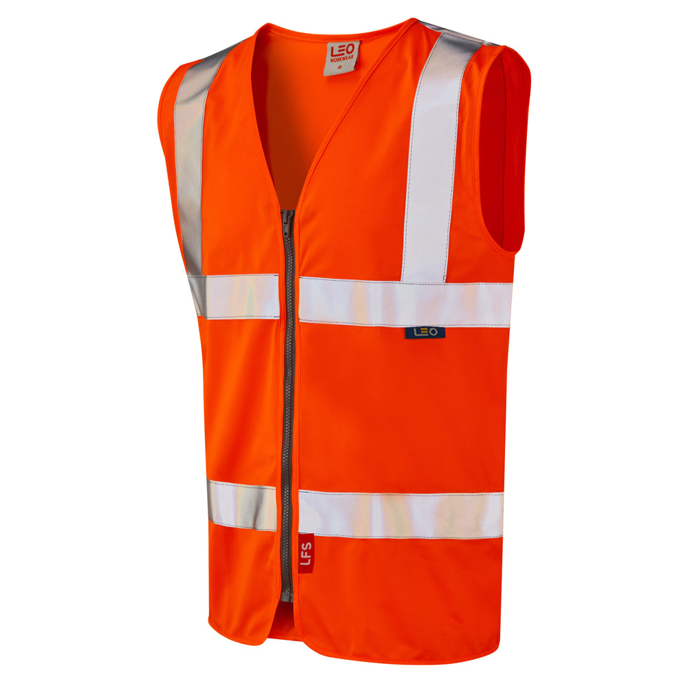 Leo EcoViz LFS Zip Waistcoat (EN 14116) - Orange