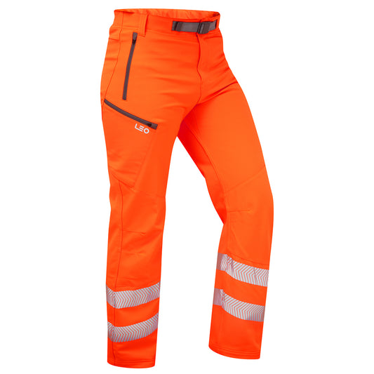 Leo EcoViz Stretch Work Trouser - Orange