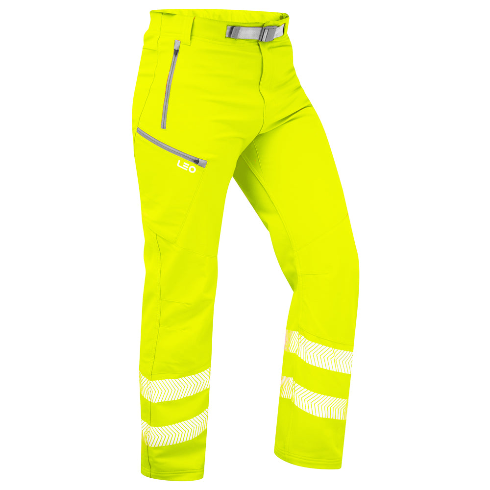 Leo EcoViz Stretch Work Trouser - Yellow