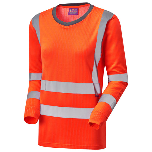 Leo EcoViz Comfort Womens Sleeved T-Shirt - Orange