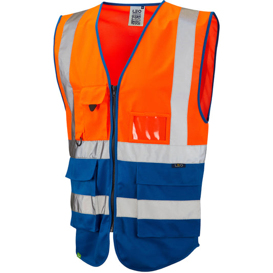 Leo EcoViz Superior Waistcoat - Orange/Royal