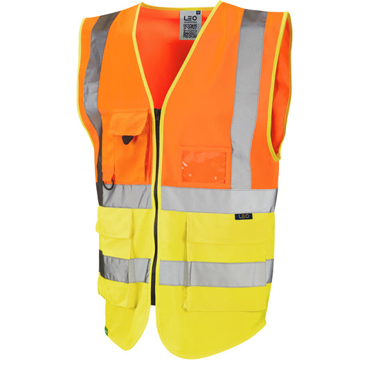 Leo EcoViz Superior Waistcoat - Orange/Yellow