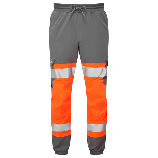 Leo EcoViz High Performance 4X Stretch Trouser - Orange/Grey