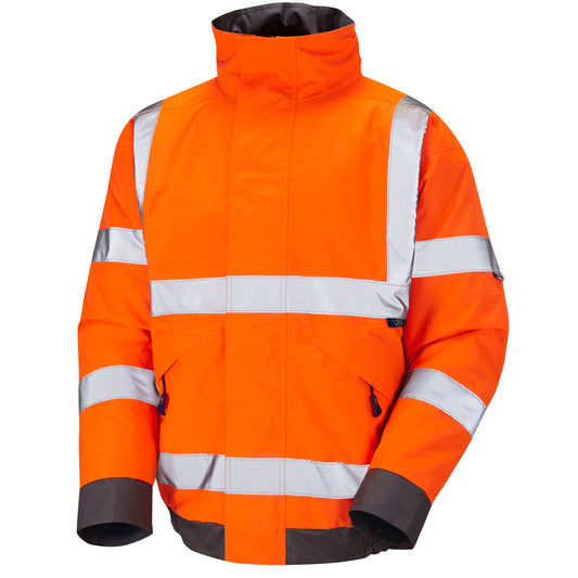 Leo EcoViz 4K Baffle Lined Bomber Jacket - Orange