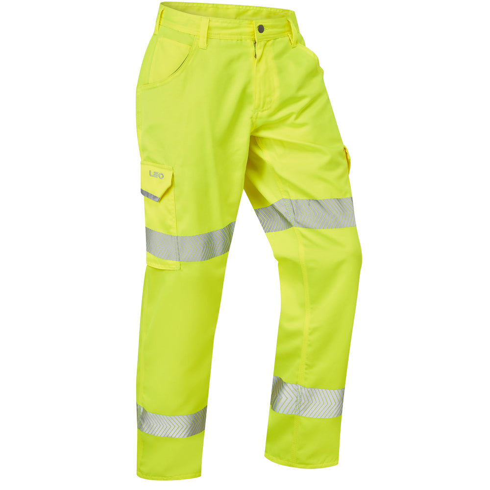 Leo EcoViz Lightweight Poly/Cotton Cargo Trouser - Yellow