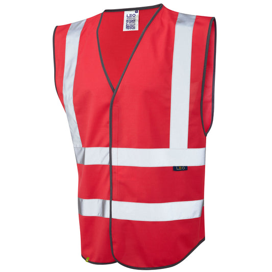 Leo EcoViz Reflective Waistcoat - Std Red