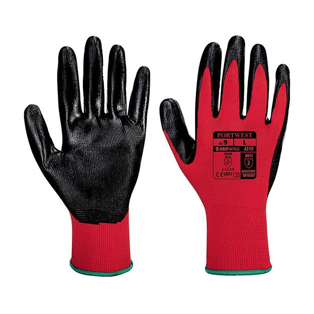 Nitrile Grip Glove Red/Black