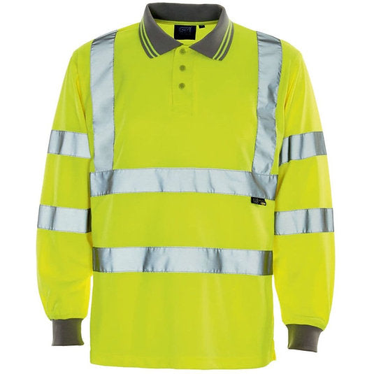 Hi-Vis Longsleeve Polo - Yellow