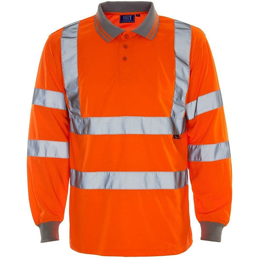 Hi-Vis Longsleeve Polo - Orange