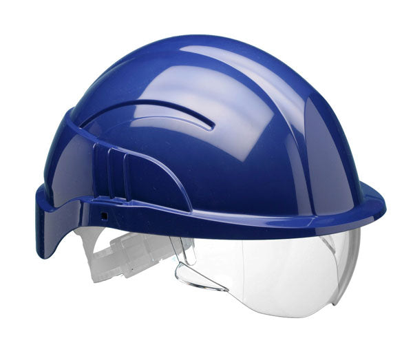 Centurion Vision Plus Safety Helmet with Integrated Visor - Blue