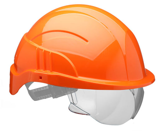 Centurion Vision Plus Safety Helmet with Integrated Visor - Orange