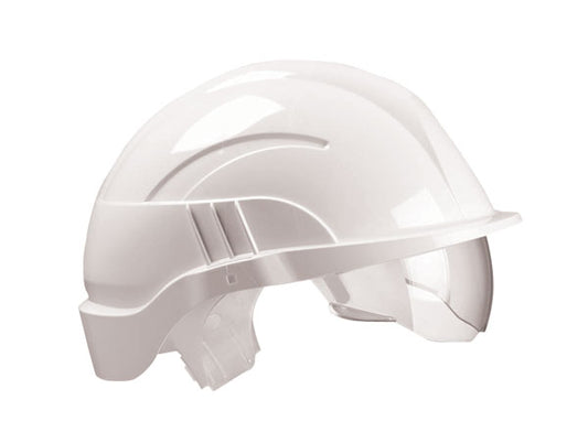 Centurion Vision Plus Safety Helmet with Integrated Visor - White