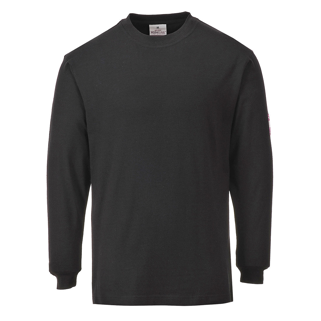 Portwest Flame Resistant Anti-Static Long Sleeve T-Shirt - Black