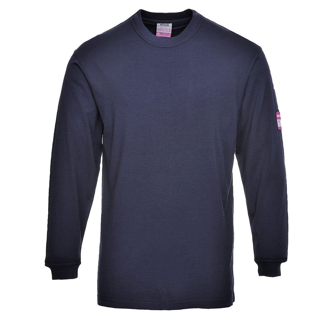 Portwest Flame Resistant Anti-Static Long Sleeve T-Shirt - Navy