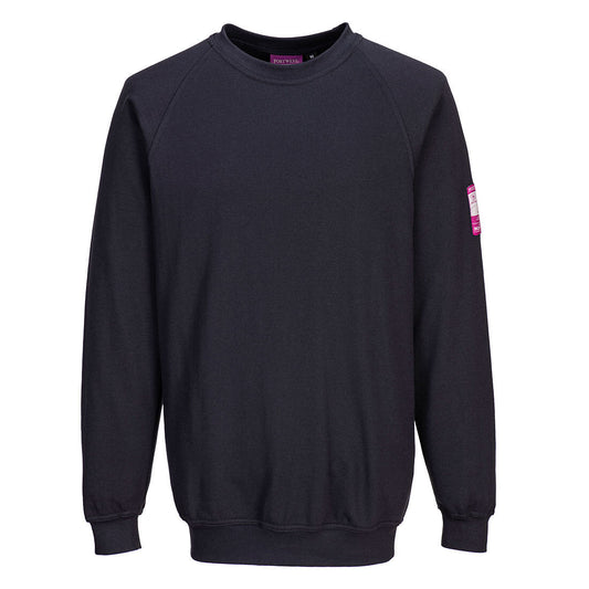 Portwest Flame Resistant Anti-Static Long Sleeve Sweatshirt - Navy