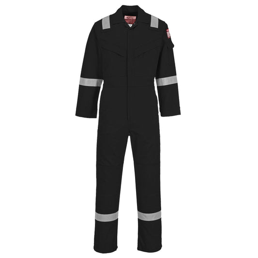 Portwest Flame Resistant Super Light Weight Anti-Static Coverall 210g - Black