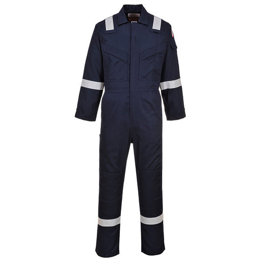 Portwest Flame Resistant Super Light Weight Anti-Static Coverall 210g - Navy