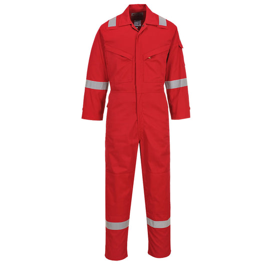 Portwest Flame Resistant Light Weight Anti-Static Coverall 280g - Red