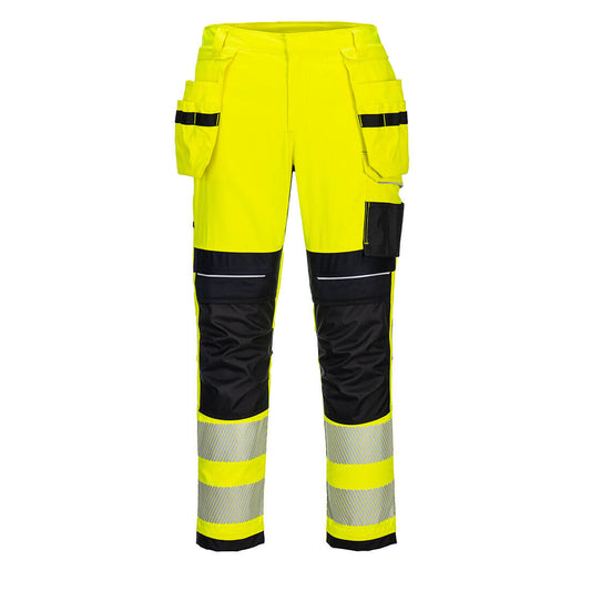 Portwest PW3 FR Hi-Vis Holster Trousers - Yellow/Black