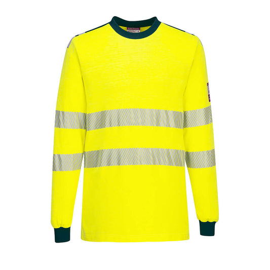 Portwest PW3 Flame Resistant Hi-Vis T-Shirt - Yellow/Navy