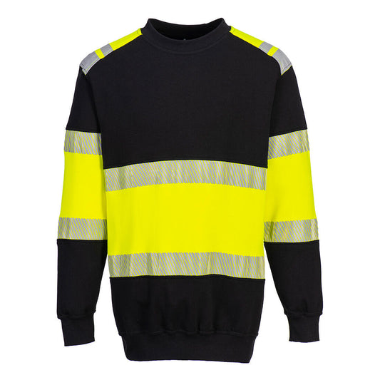 Portwest PW3 Flame Resistant Class 1 Sweatshirt  - Yellow/Black