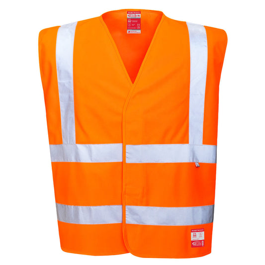 Portwest Hi-Vis Anti Static Vest - Flame Resistant - Orange