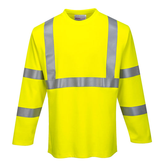 Portwest FR Hi-Vis Long Sleeve T-Shirt - Yellow