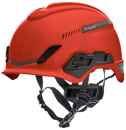 MSA V-Gard H1 Tri-Vented Helmet - Red