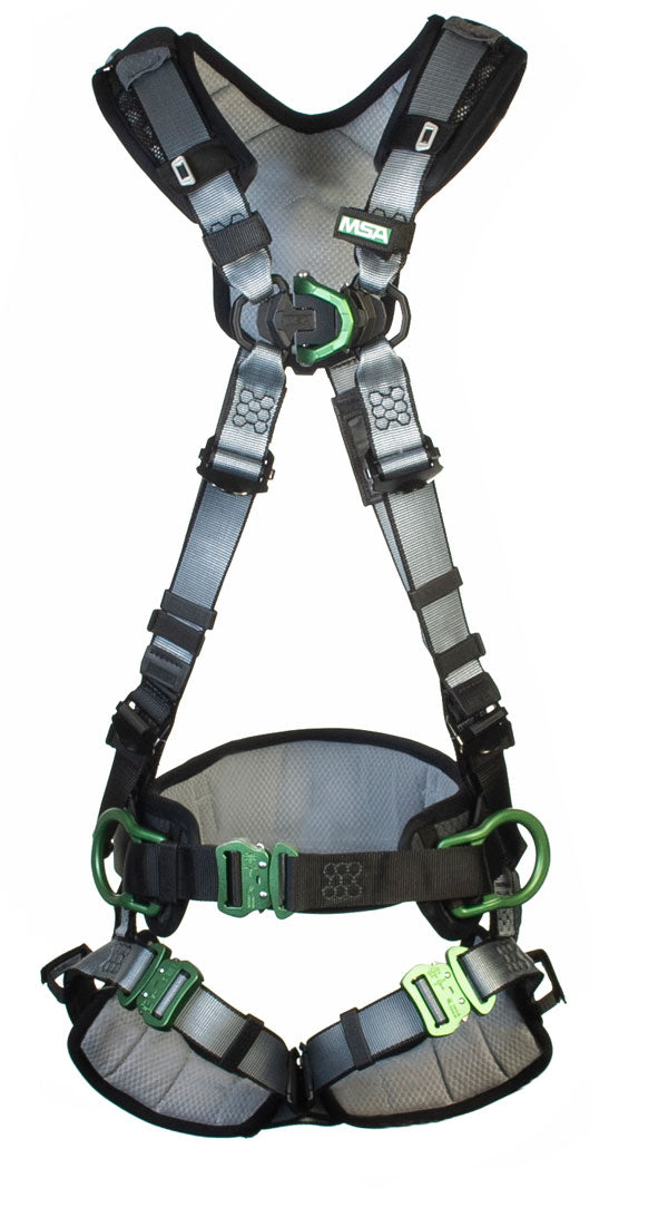 MSA V-Fit Back/Chest/Hip D-Ring Bayonet Harness With Waist Belt - XS