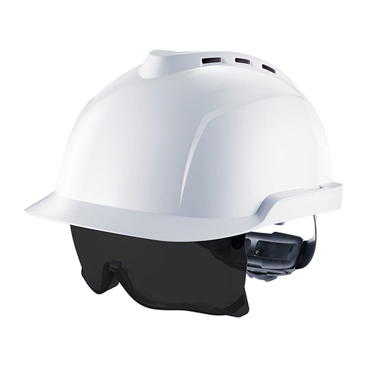 MSA V-Gard 930 Vented Helmet With Integrated Spec Tinted - White