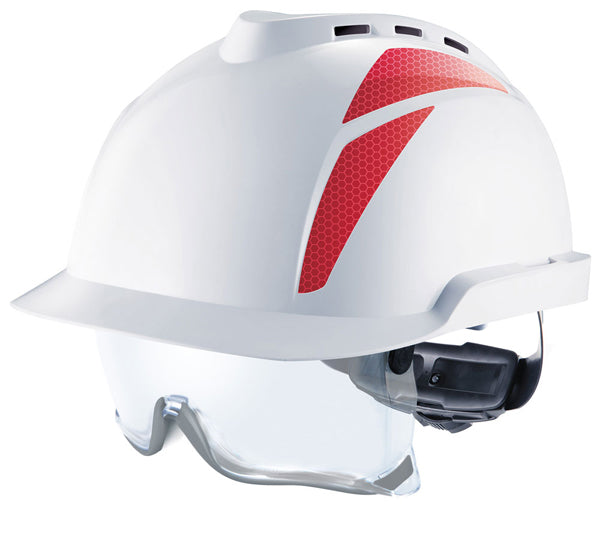 MSA V-Gard 930 Vented Helmet With Integrated Spec - White/Red